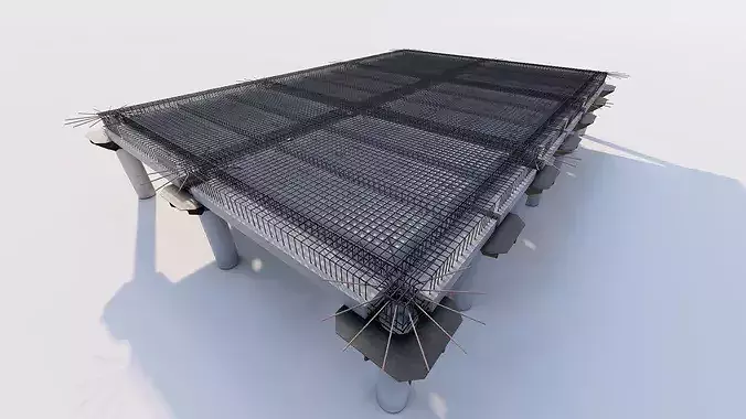 Structural engineering of Concrete frame buildings 3D model 3