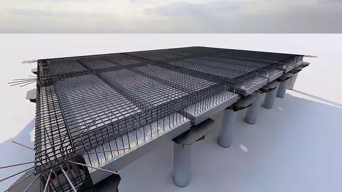Structural engineering of Concrete frame buildings 3D model