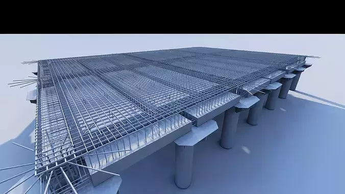Structural engineering of Concrete frame buildings 3D model 5