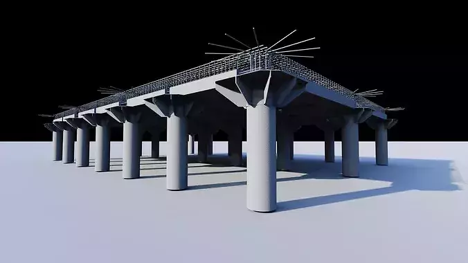Structural engineering of Concrete frame buildings 3D model 6