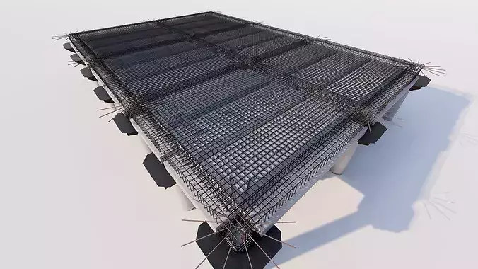 Structural engineering of Concrete frame buildings 3D model 2