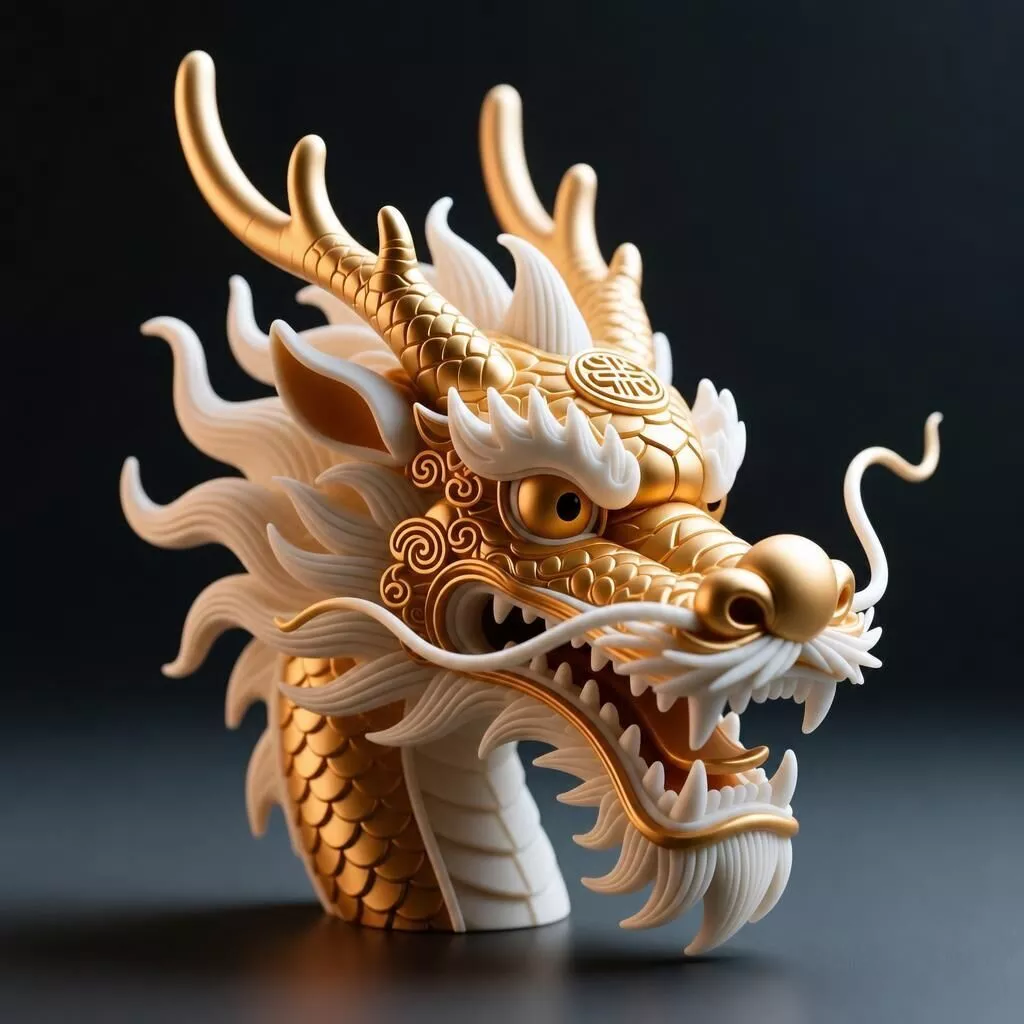 Imperial Chinese Dragon Bust 3D print model
