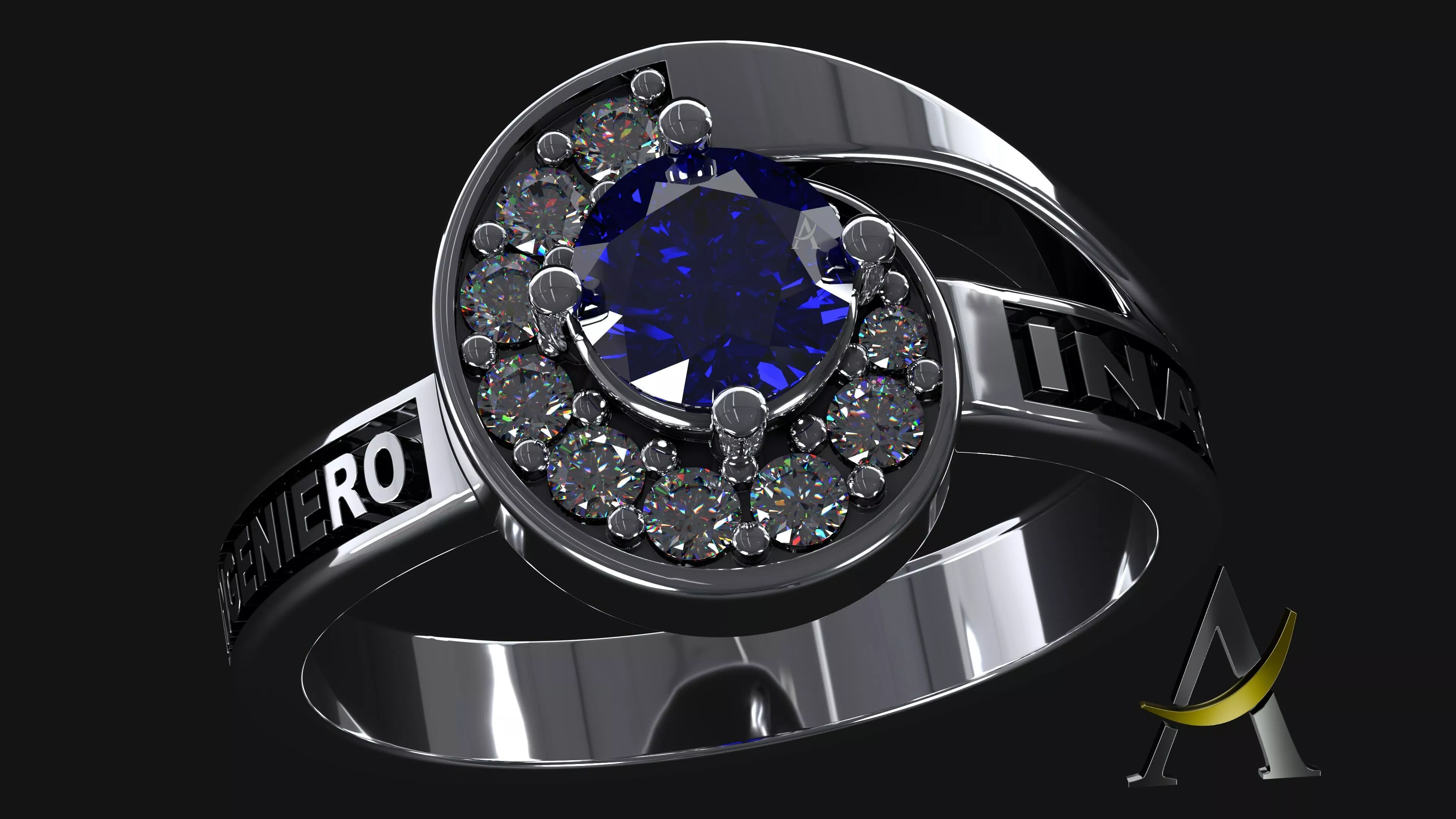 College Class Ring Model 1 3D print model