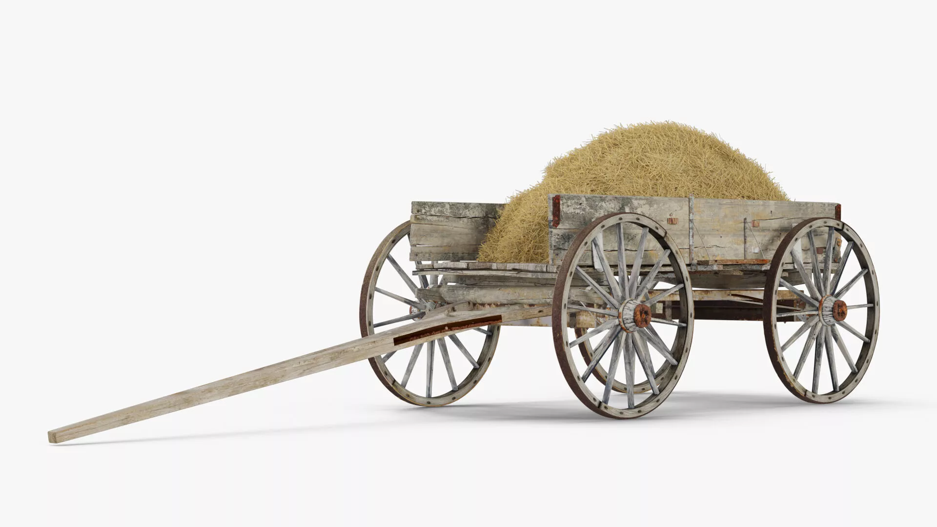 Wagon with Hay 3D model