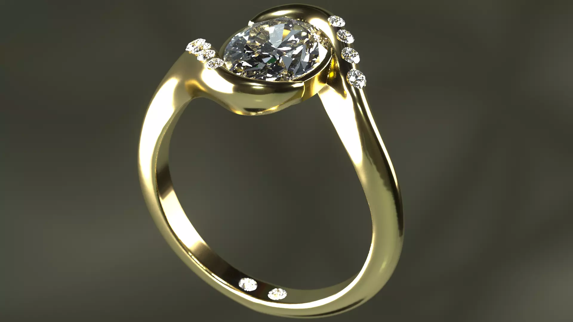 Embrace Solitaire Ring 3D print model