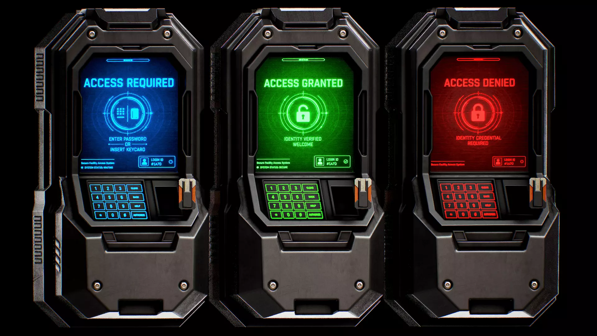 Sci-Fi Access Terminal Low-poly 3D model
