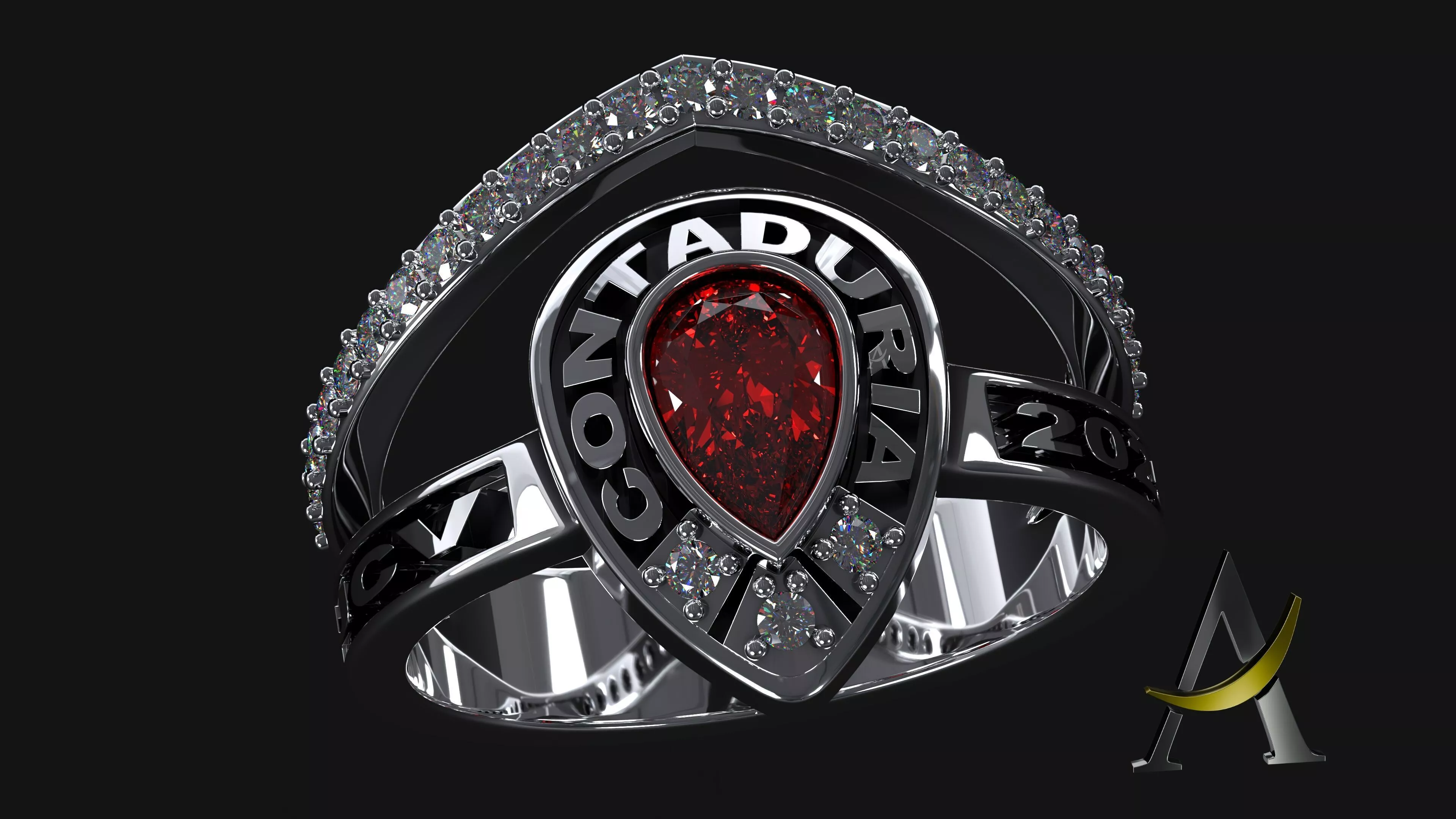 College Class Ring Model 4 3D print model
