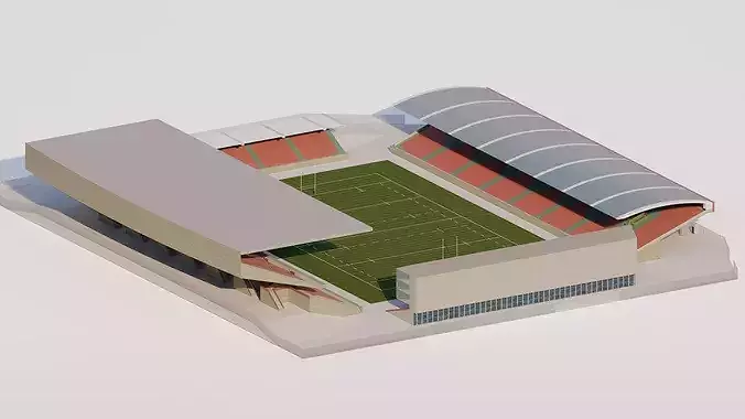 Football Stadium-American football 3D model 6