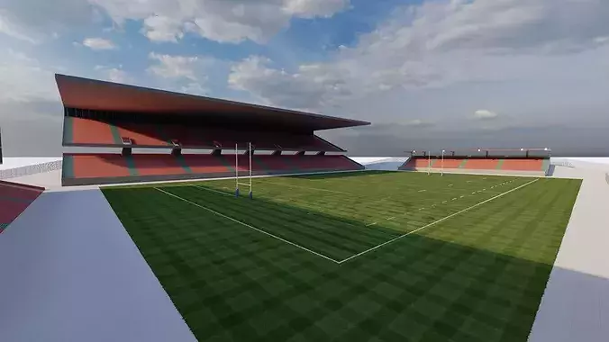 Football Stadium-American football 3D model 7