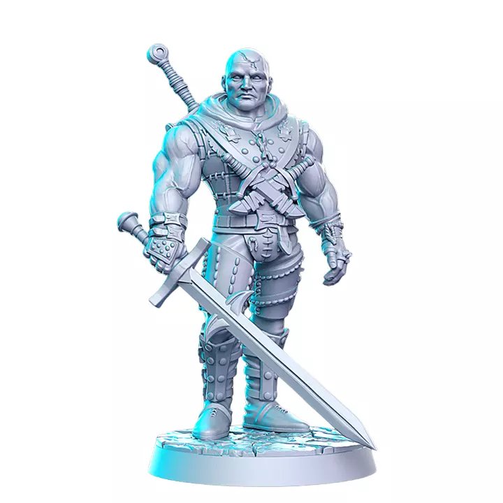 Khramdor Fightermage III - Board Game Miniature STL 3D print model