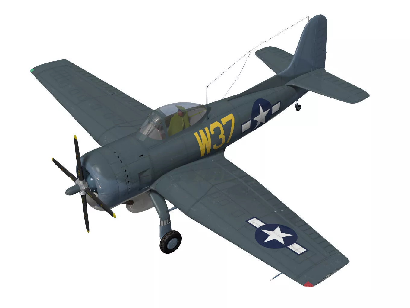 Curtiss SC Seahawk fixed gear type 3D model