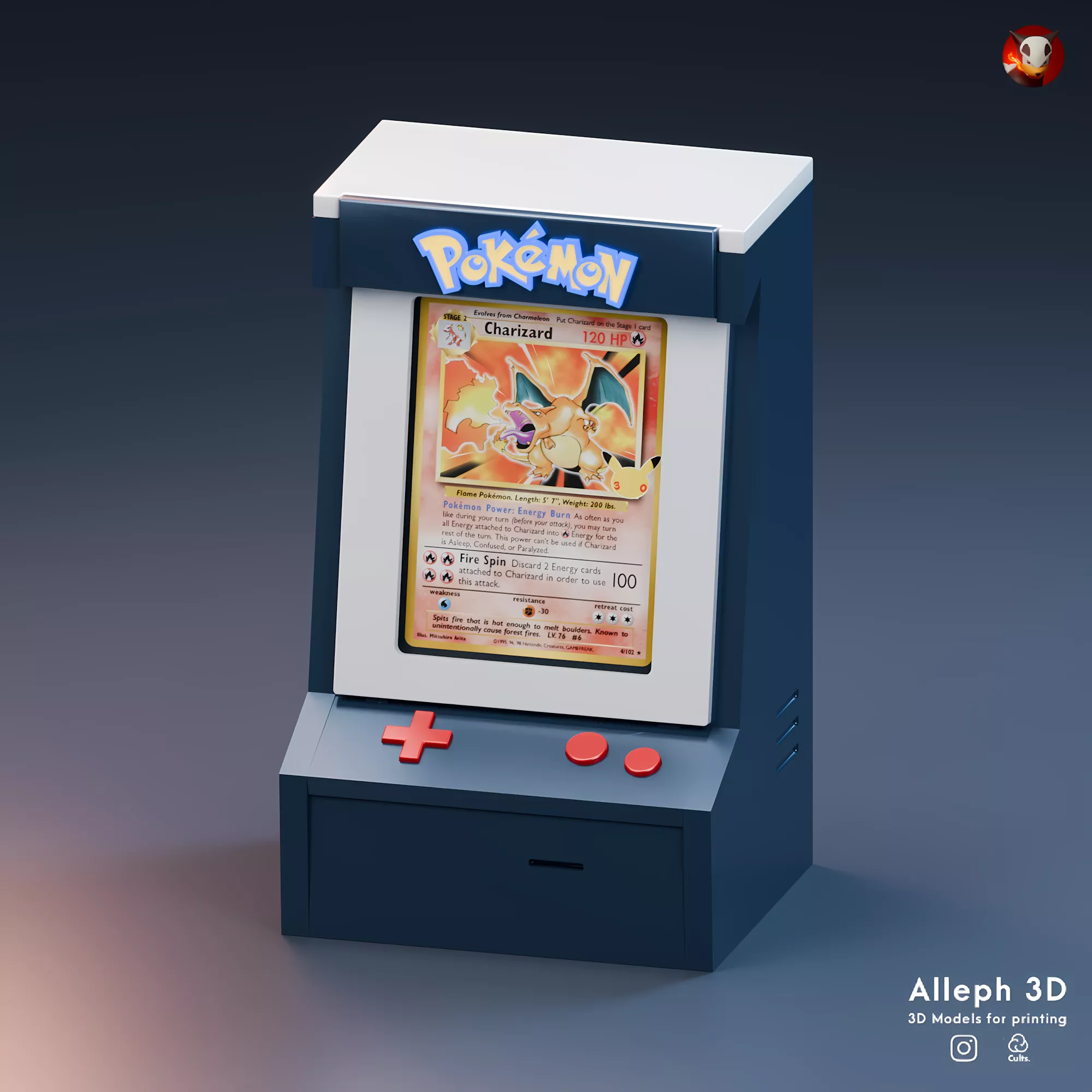 Pokemon Arcade Trading Card Display and Storage No AMS Required 3D print model