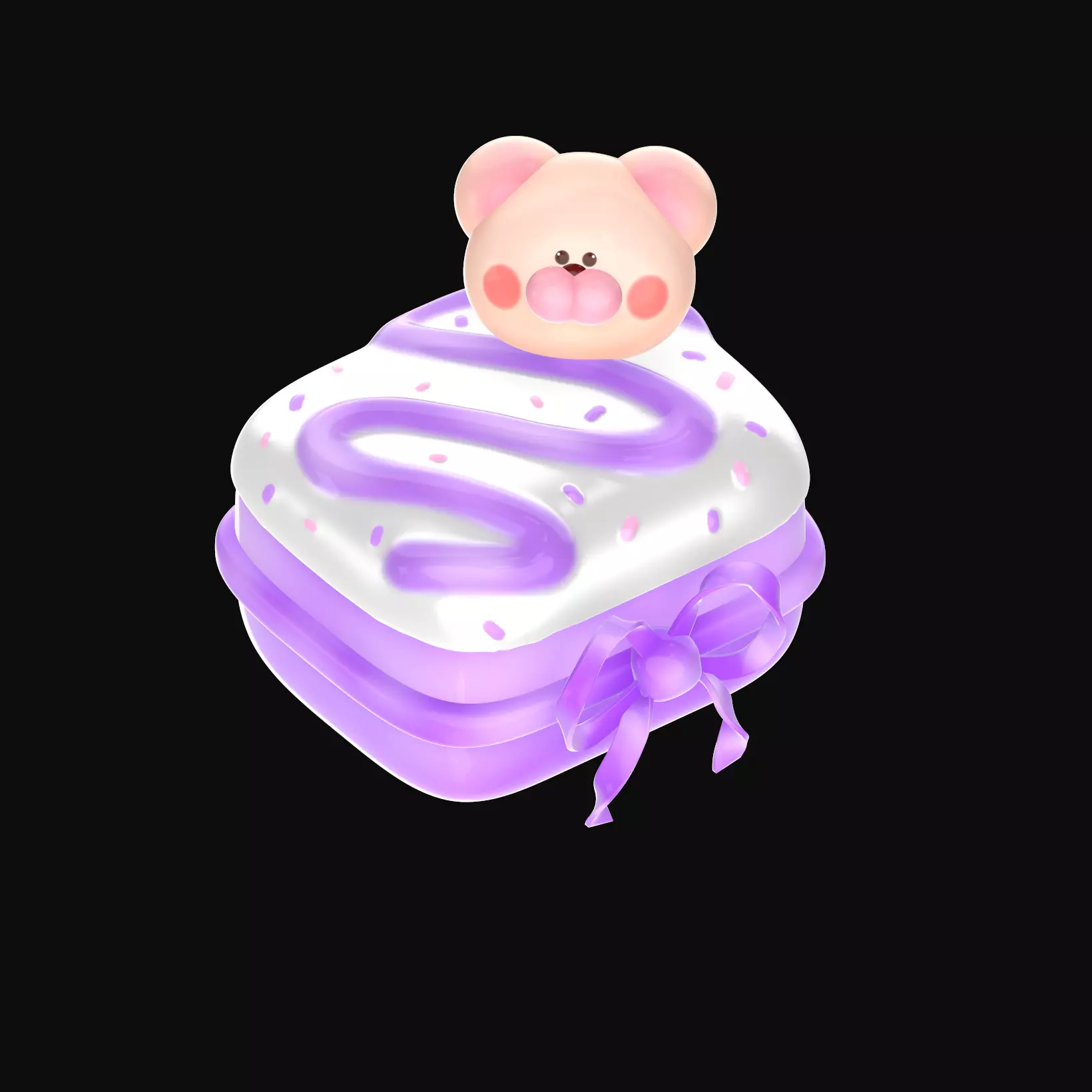 Cute Glossy 3D Dessert Model - Stylized Food Asset 3D model