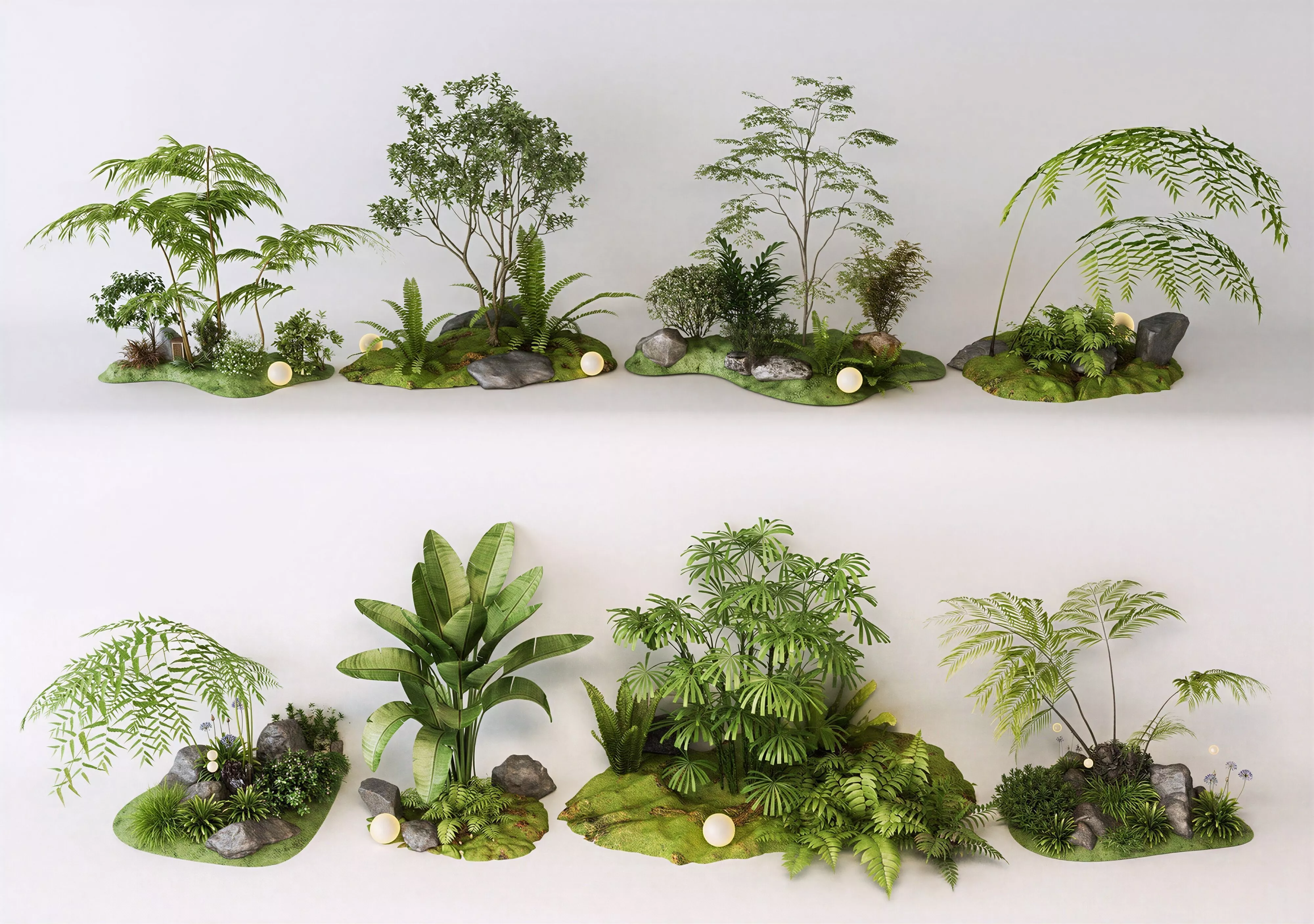 Indoor Tropical Micro Landscape 3D Model Pack 3D model