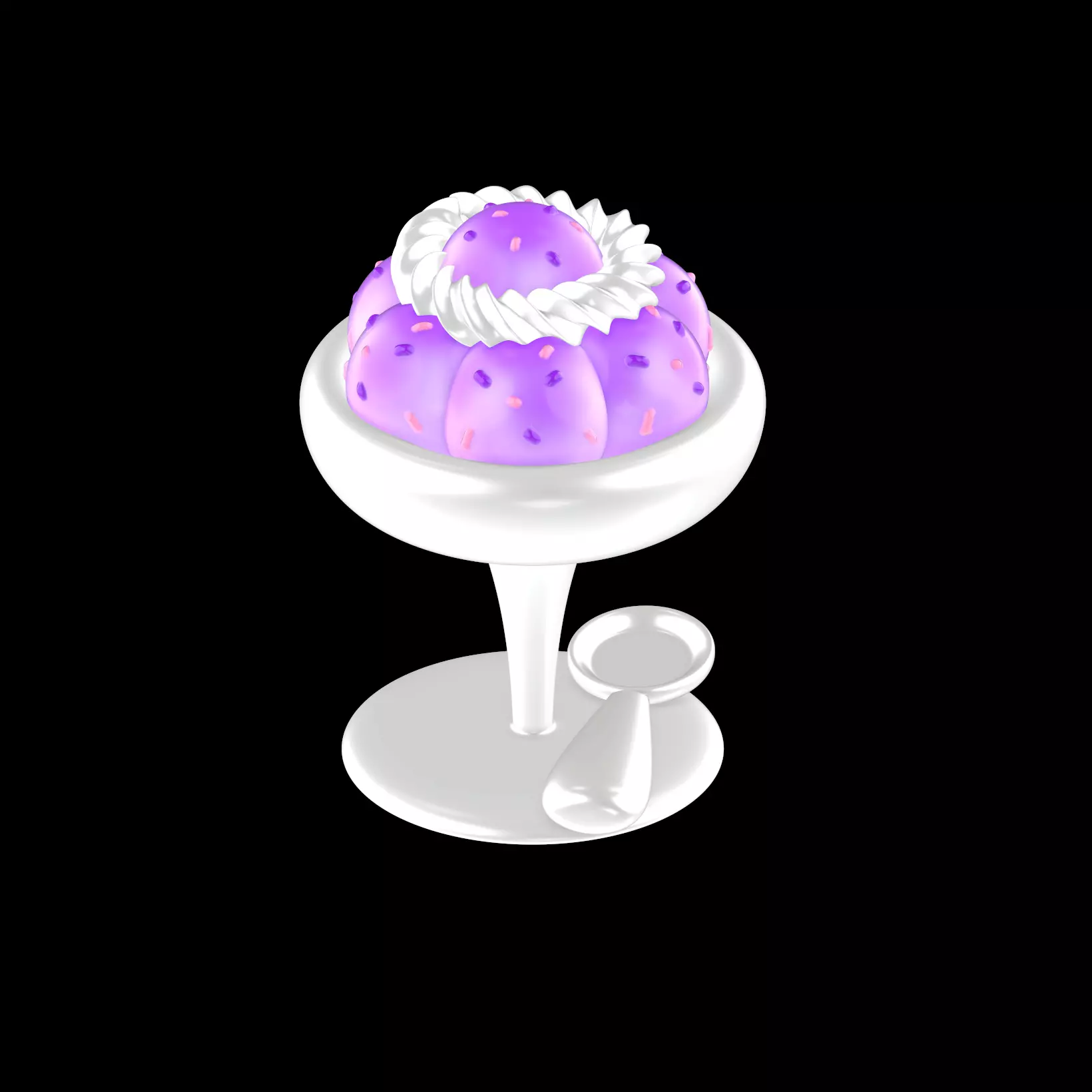Cute Glossy 3D Dessert Model - Stylized Food Asset1 3D model