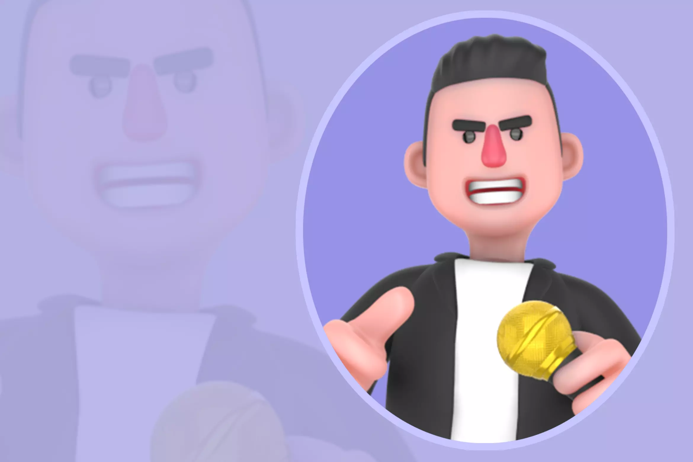 Stylized 3D Musician Character - Singing Cartoon Performer 3D model
