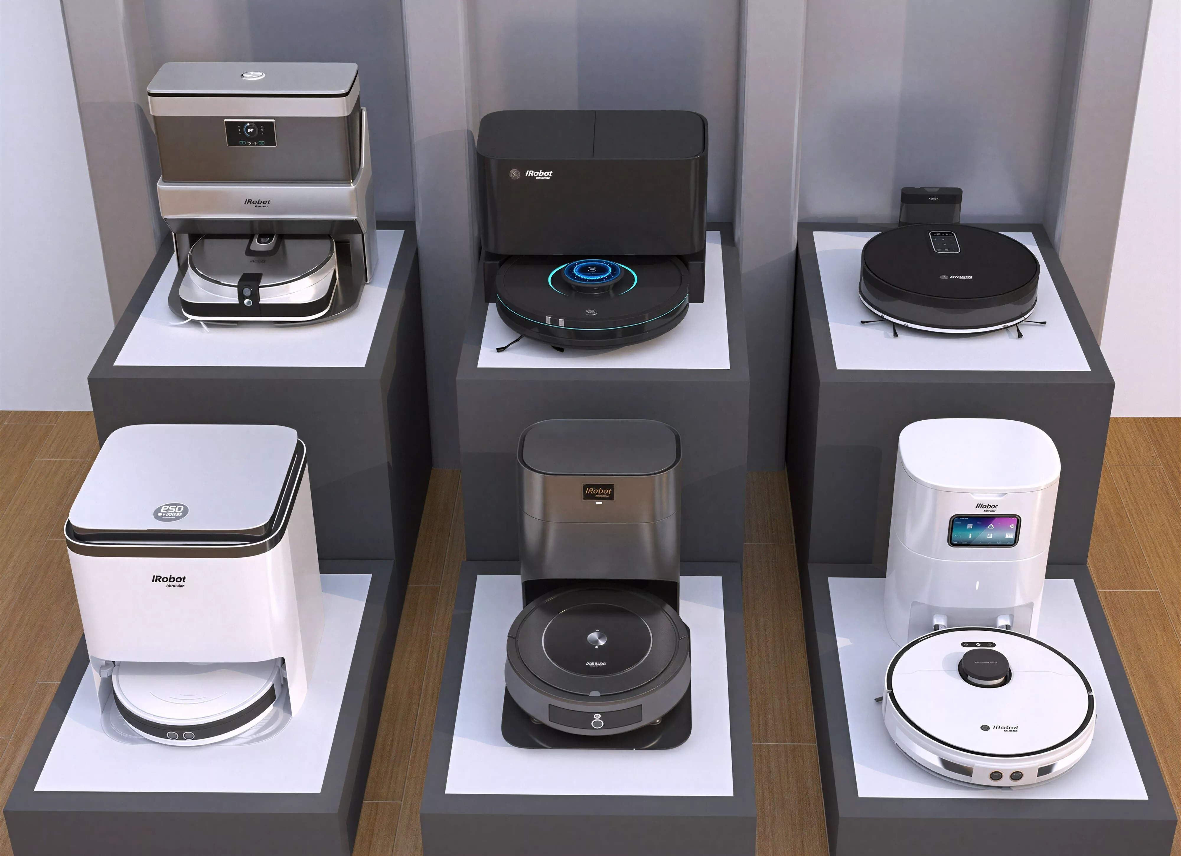 Smart Robot Vacuum Cleaner Booth 3D Model Pack 3D model