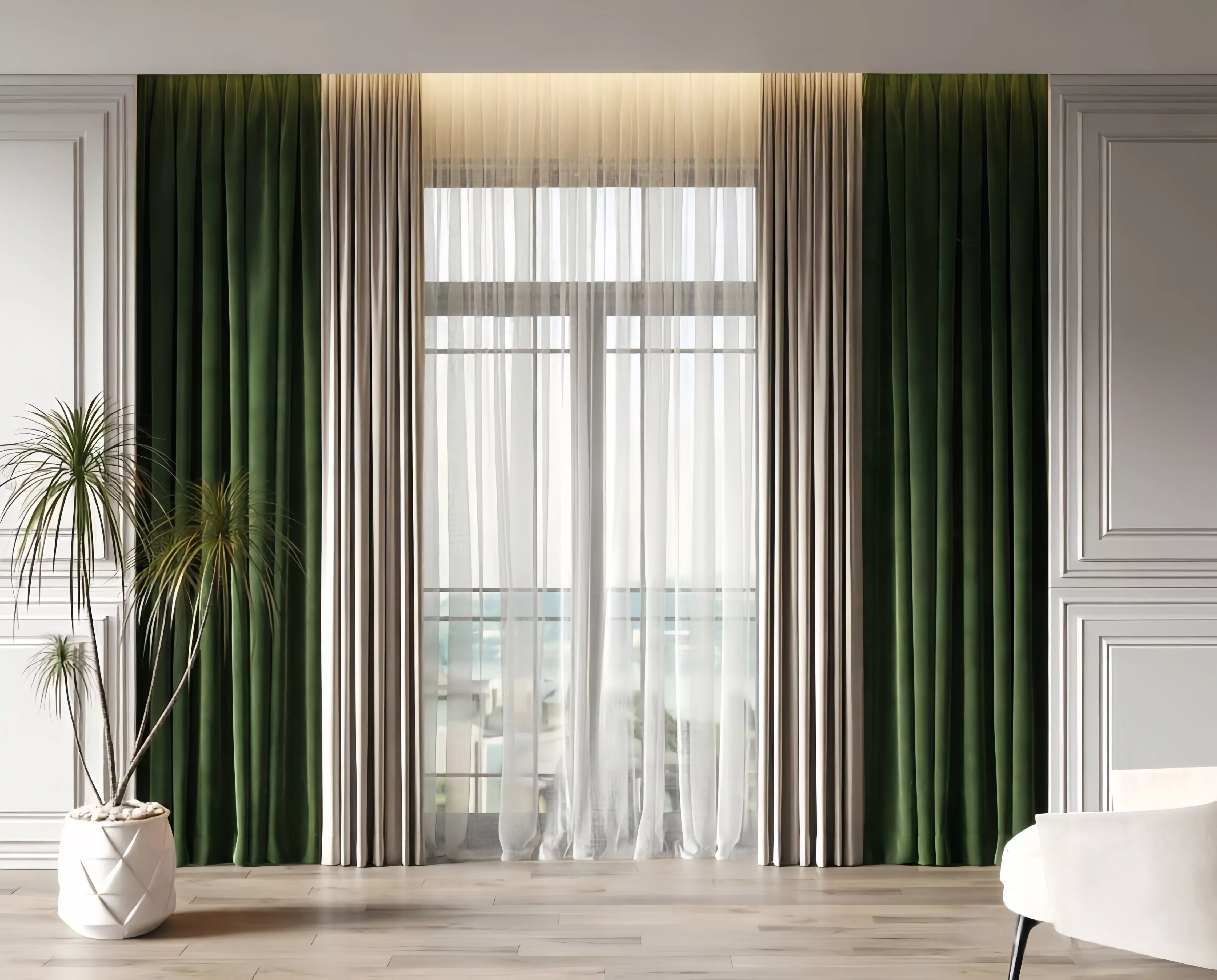 Modern Fabric Curtains 3D model