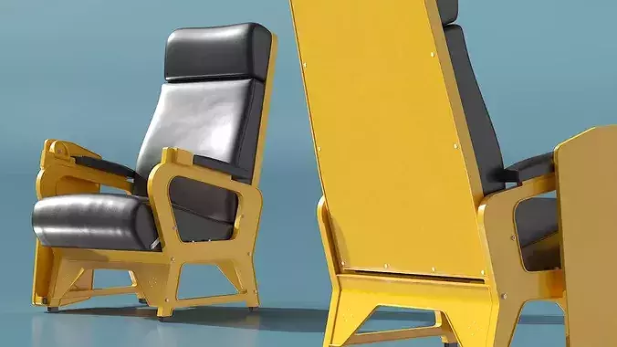 Leather Command Chair 3D model 4