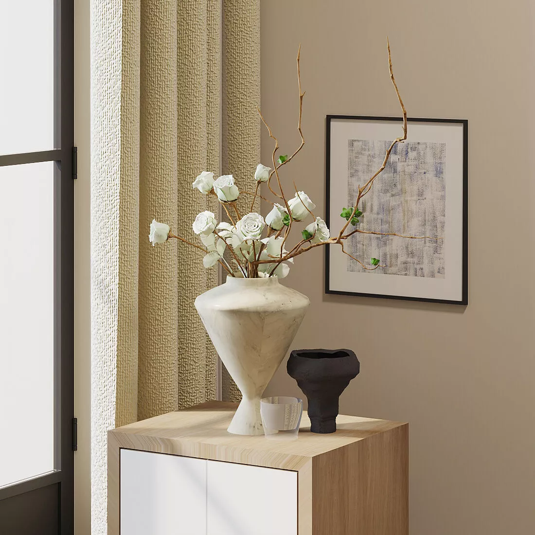 Decorative Floral Vase Arrangement 3D model