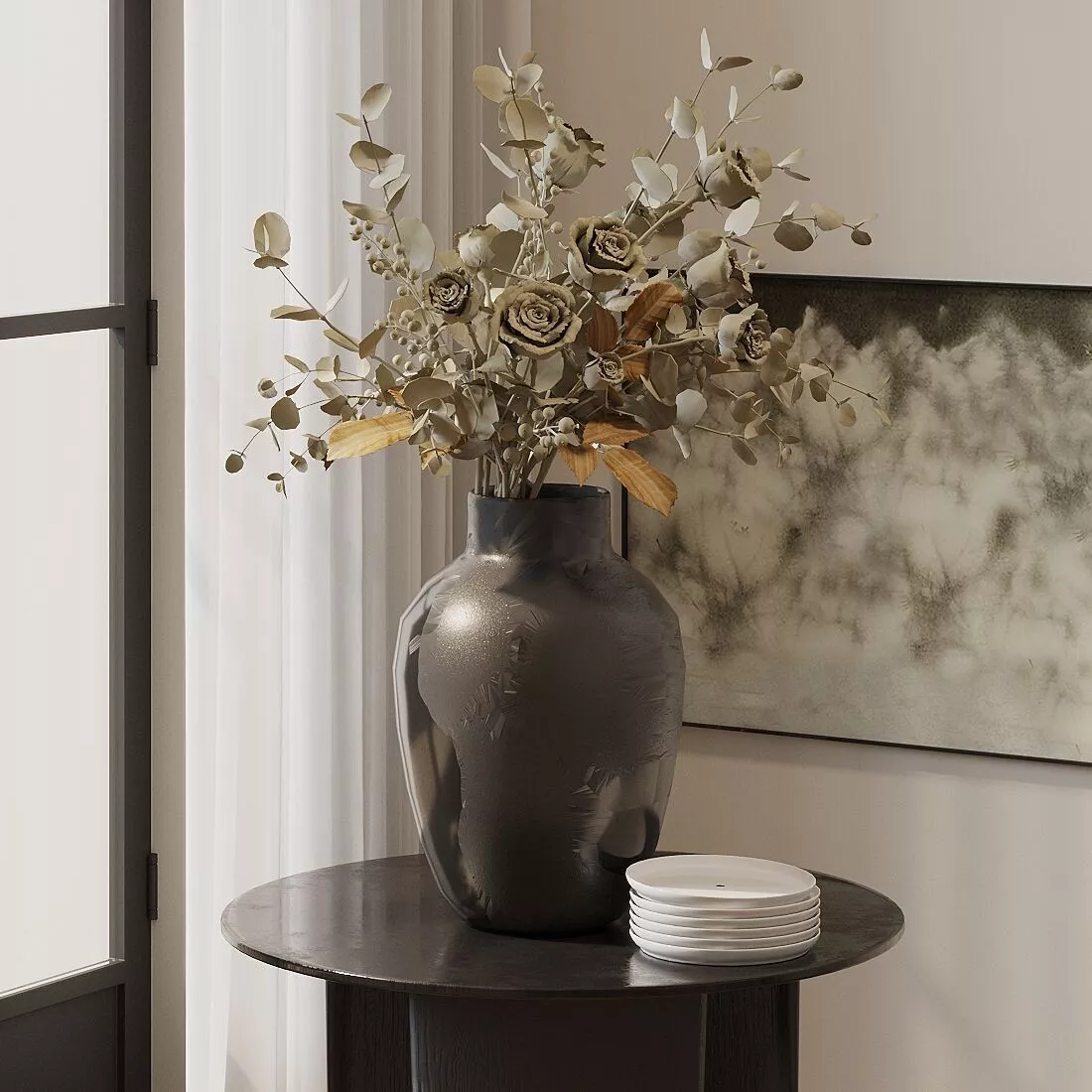 Decorative Floral Vase Arrangement 3D model