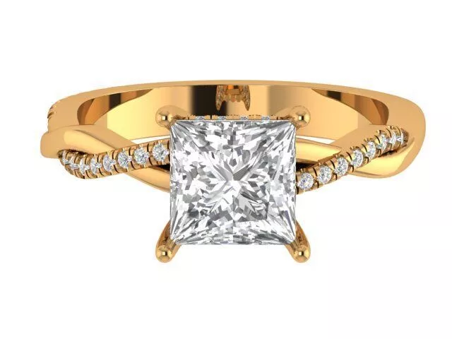 Princess Engagement Ring 3D print model