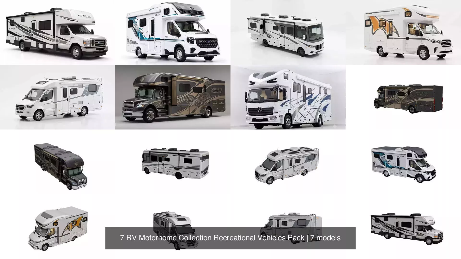 7 RV Motorhome Collection Recreational Vehicles Pack