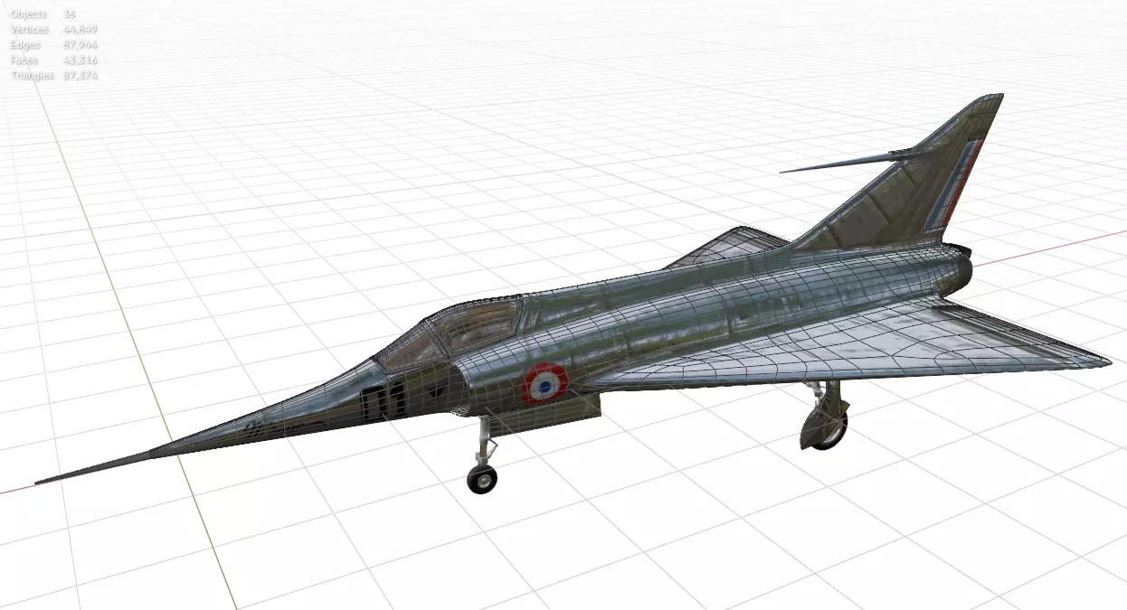 MD 550 Mirage I - The ORIGINAL DELTA WING Low-poly 3D model