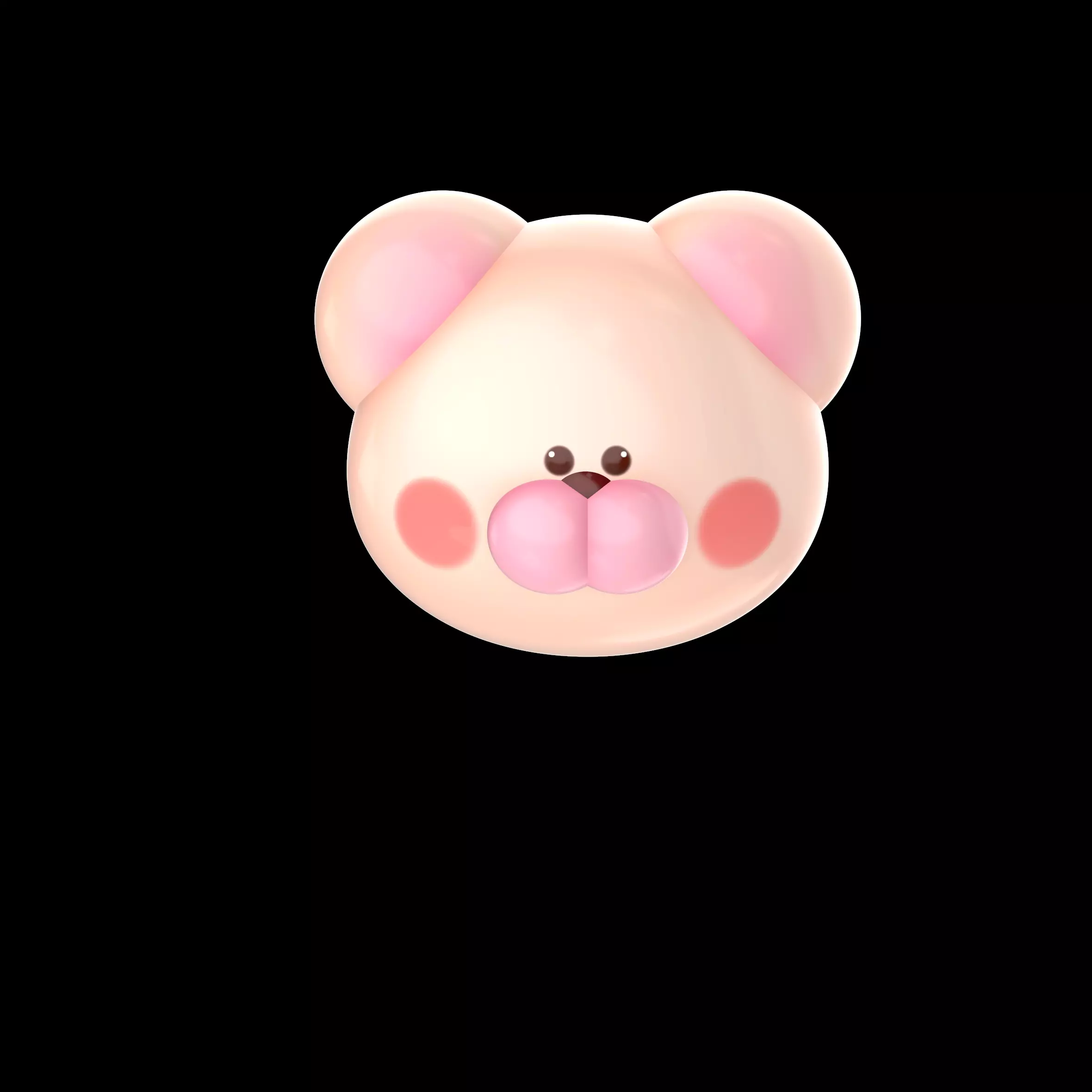 Cute Glossy Teddy Bear Dessert 3D Model 3D model
