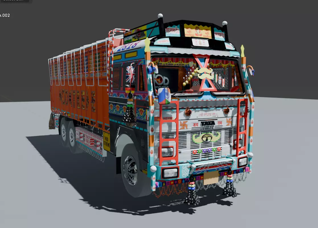 Tata 10 wheeler truck model 3D model