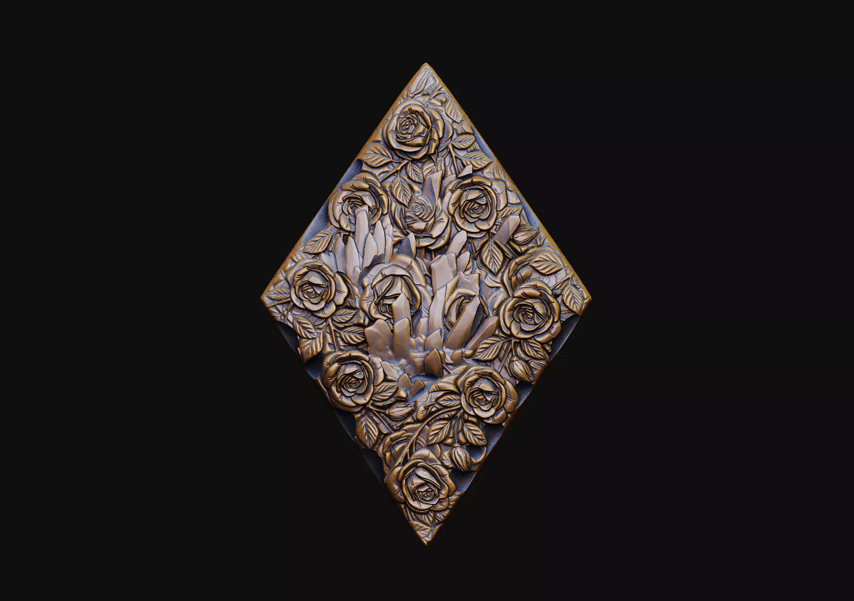 Crystal magenta maroon wax render resin prototype 3D print model