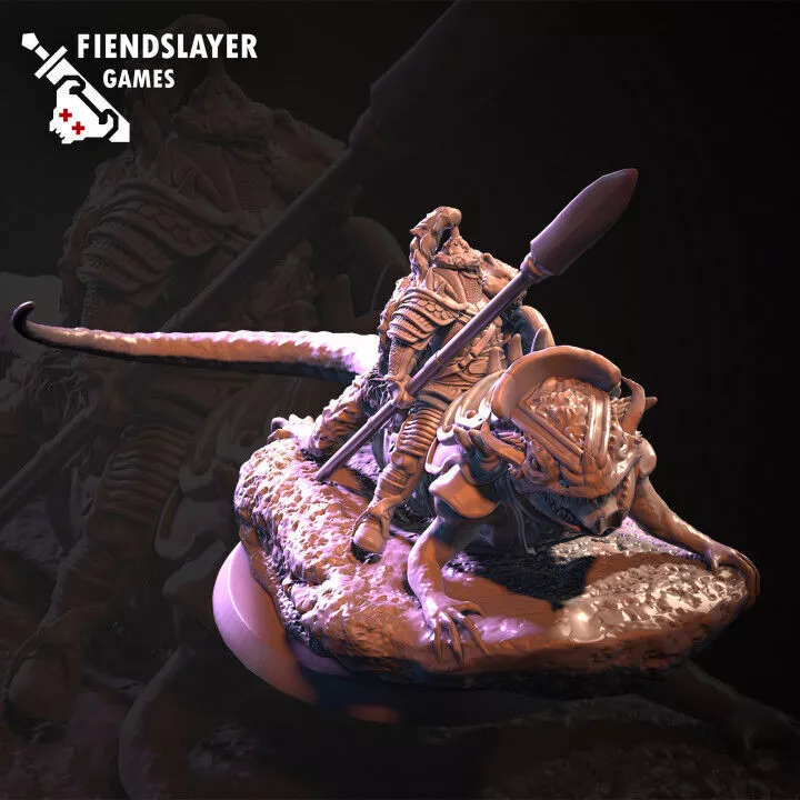 Cavalier Lizard Rider 3D print model