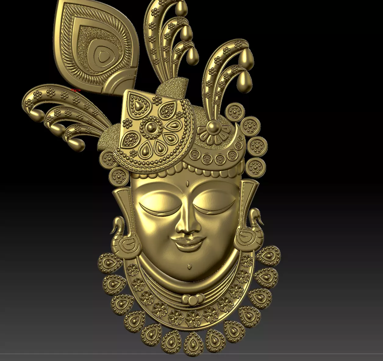 Lord Krishna Divine Face Pendant 3D print model