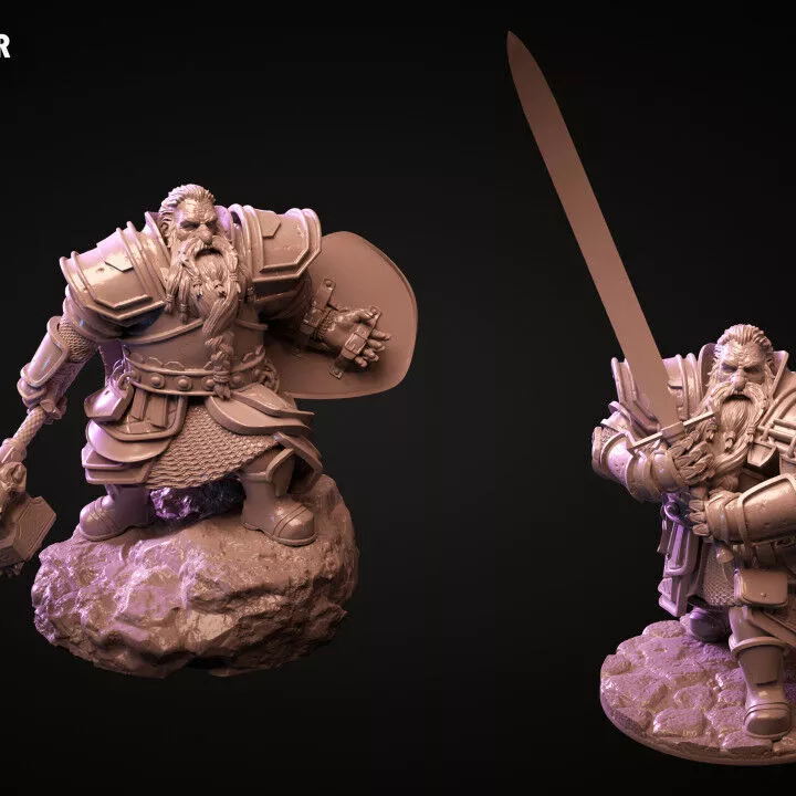 Dwarf Paladin 3D print model