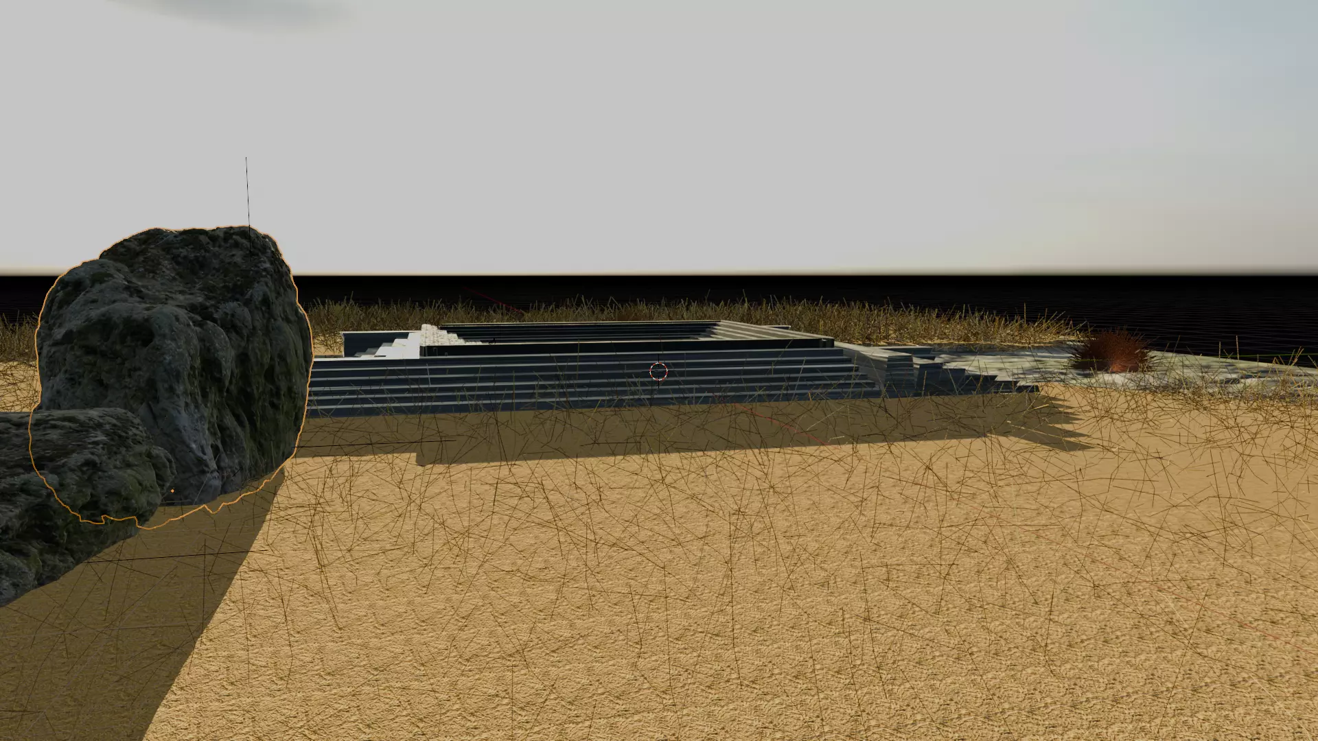 Ancient Fort Water Tank Step Pond Historical Stone Reservoir Low-poly 3D model