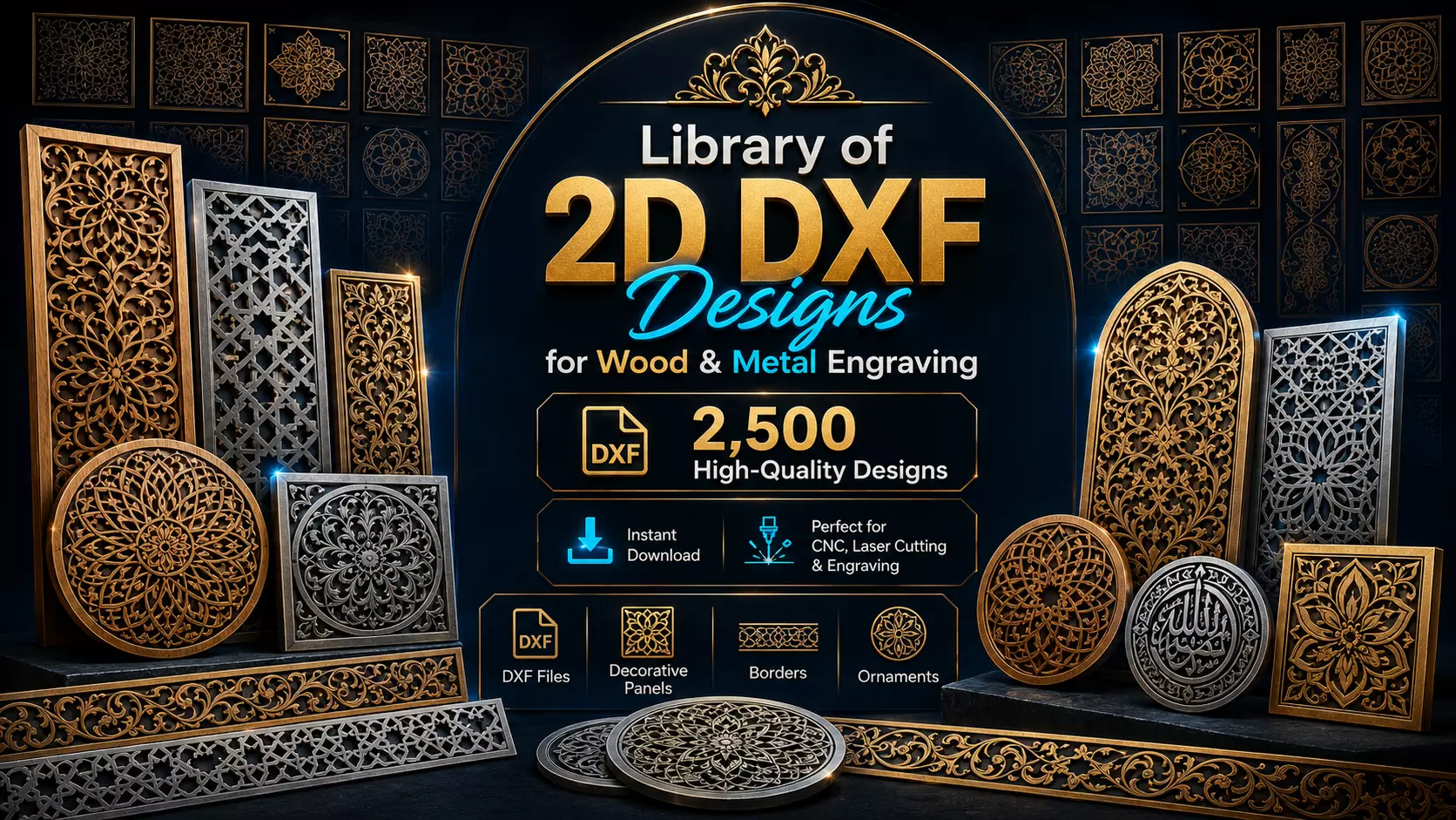 2500 DXF CNC and Laser Cutting Design Bundle 3D model