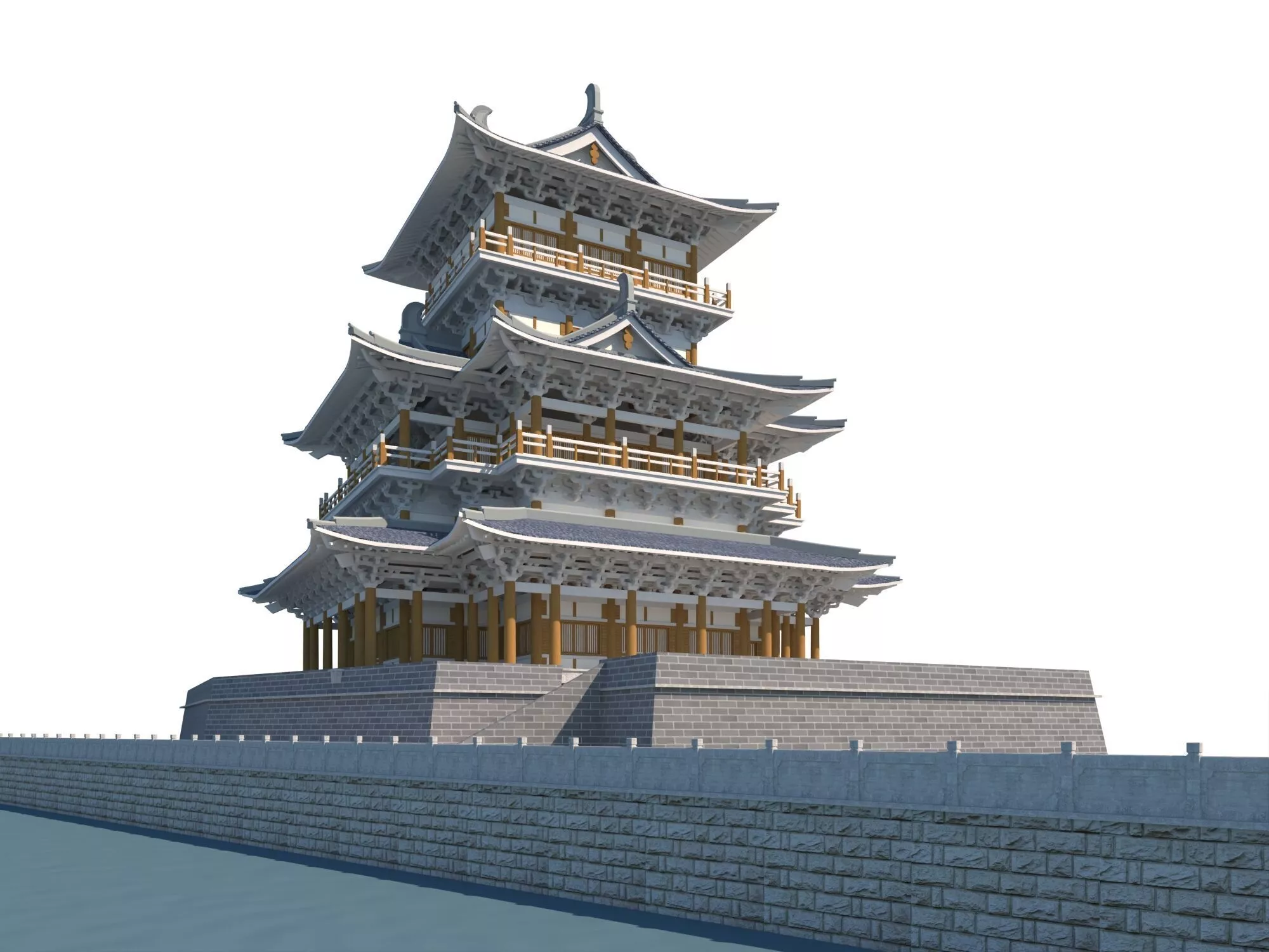 Traditional Chinese Pagoda Temple Ancient Pavilion Tower 3D model