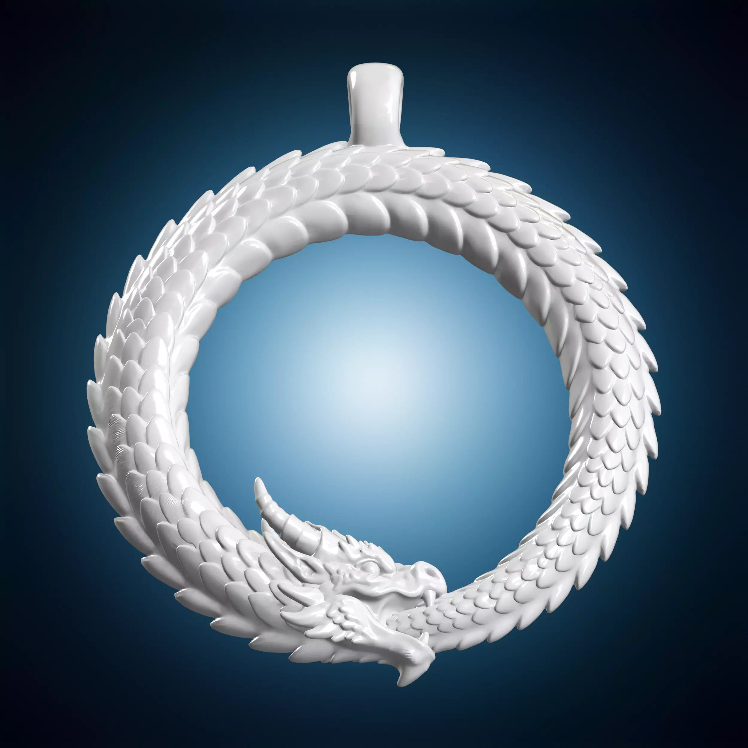Ouroboros Dragon Pendant 3D Print Model 3D print model