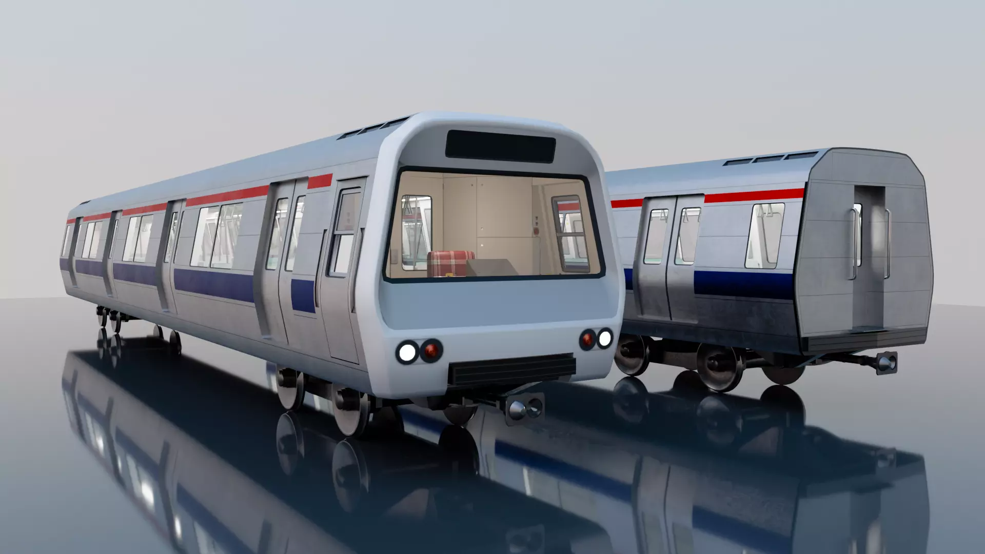 Alstom Atlantique S3 Subway Car Low-poly 3D model