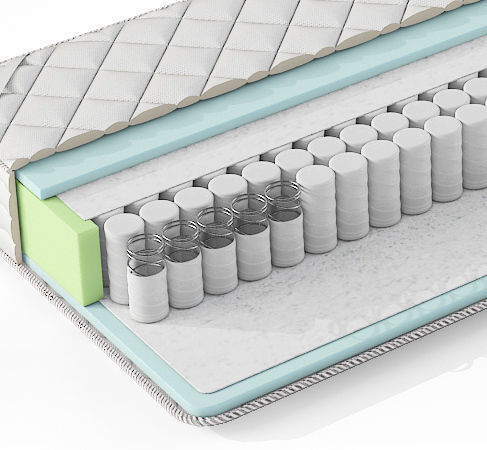 Mattress section with pocket spring 3D model_1