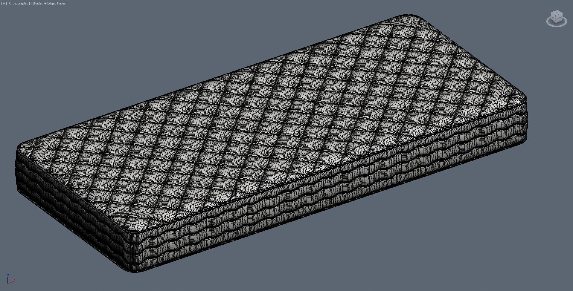 Mattress section with pocket spring 3D model_5