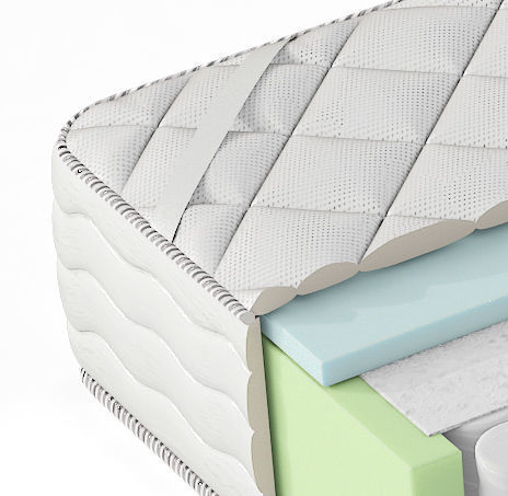 Mattress section with pocket spring 3D model_2