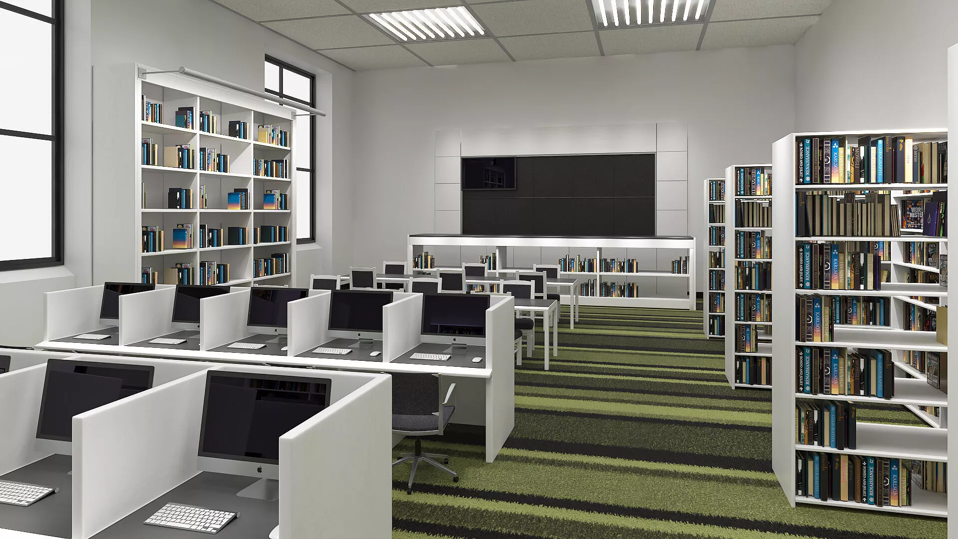 Modern Library Interior 3D model