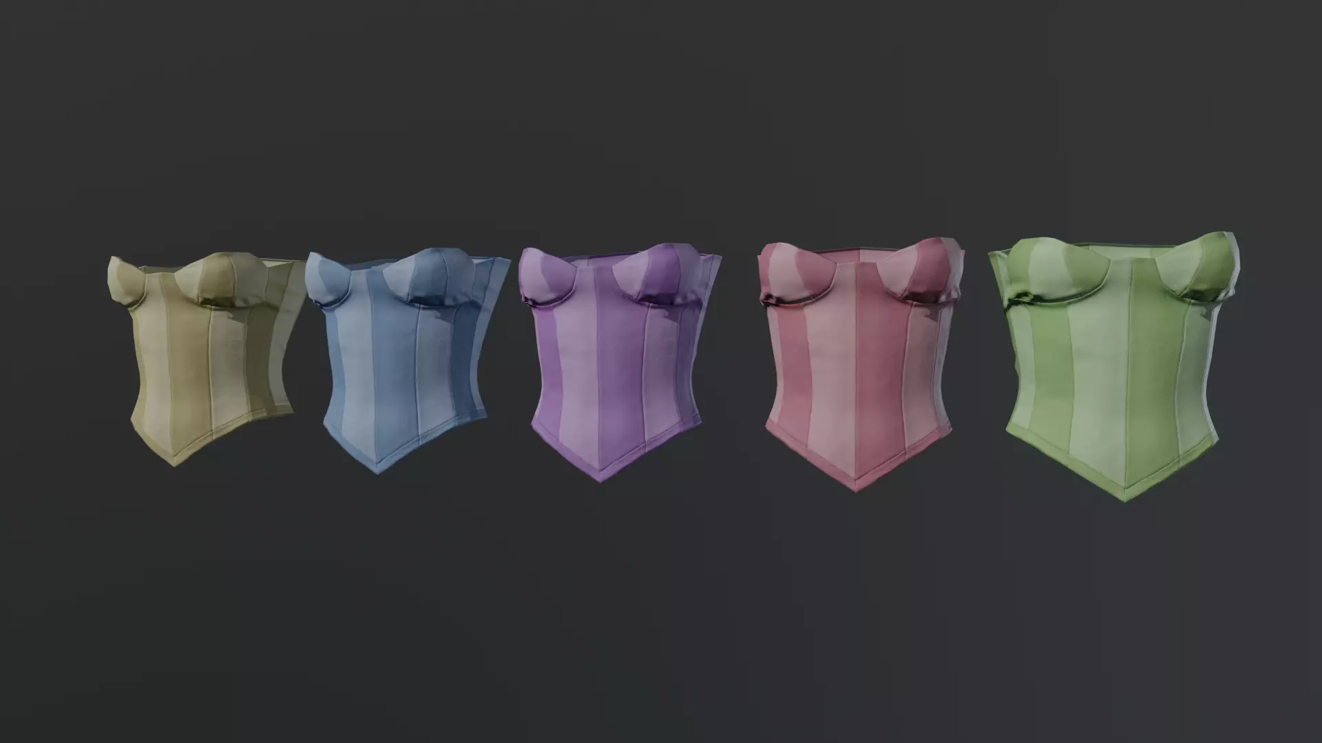 Corset stripes pattern fully optimized Free low-poly 3D model