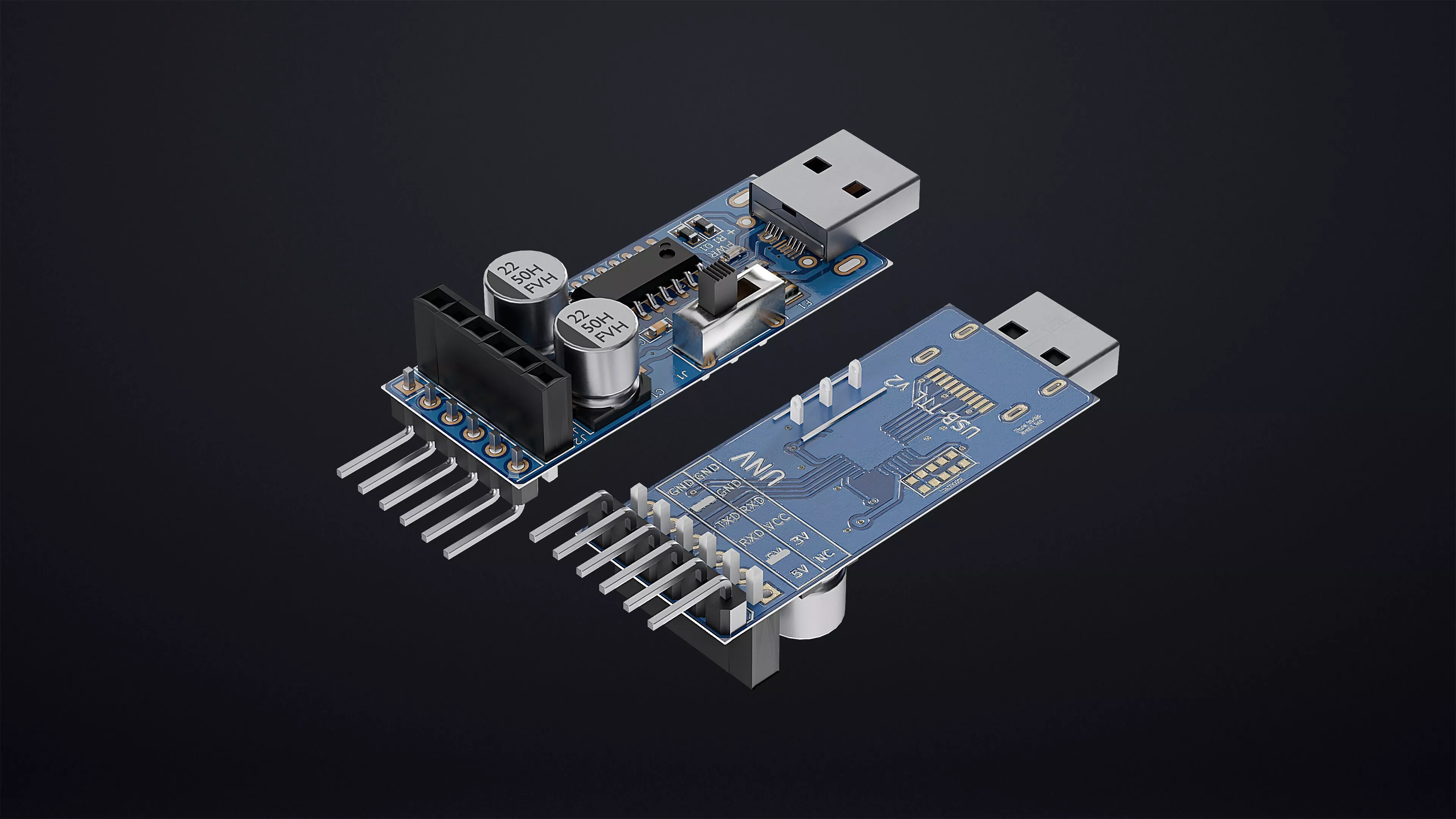 LD3320 Speech Recognition Module UART SPI Interface 3D model