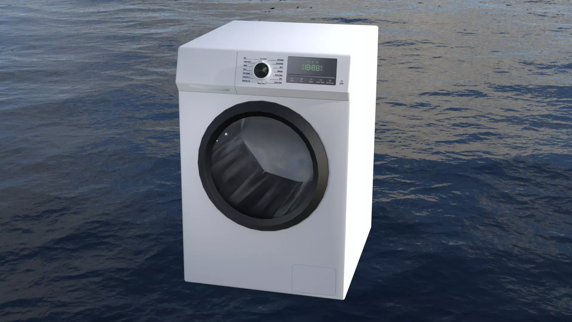 Simple Washing Machine Low-poly 3D model