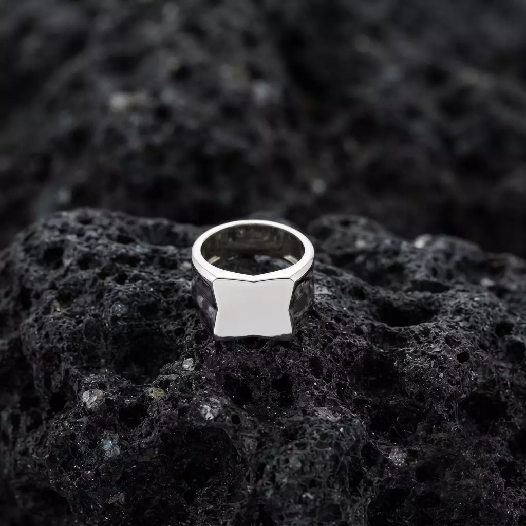 Jewelry Signet Ring v19 M Size 3D print model
