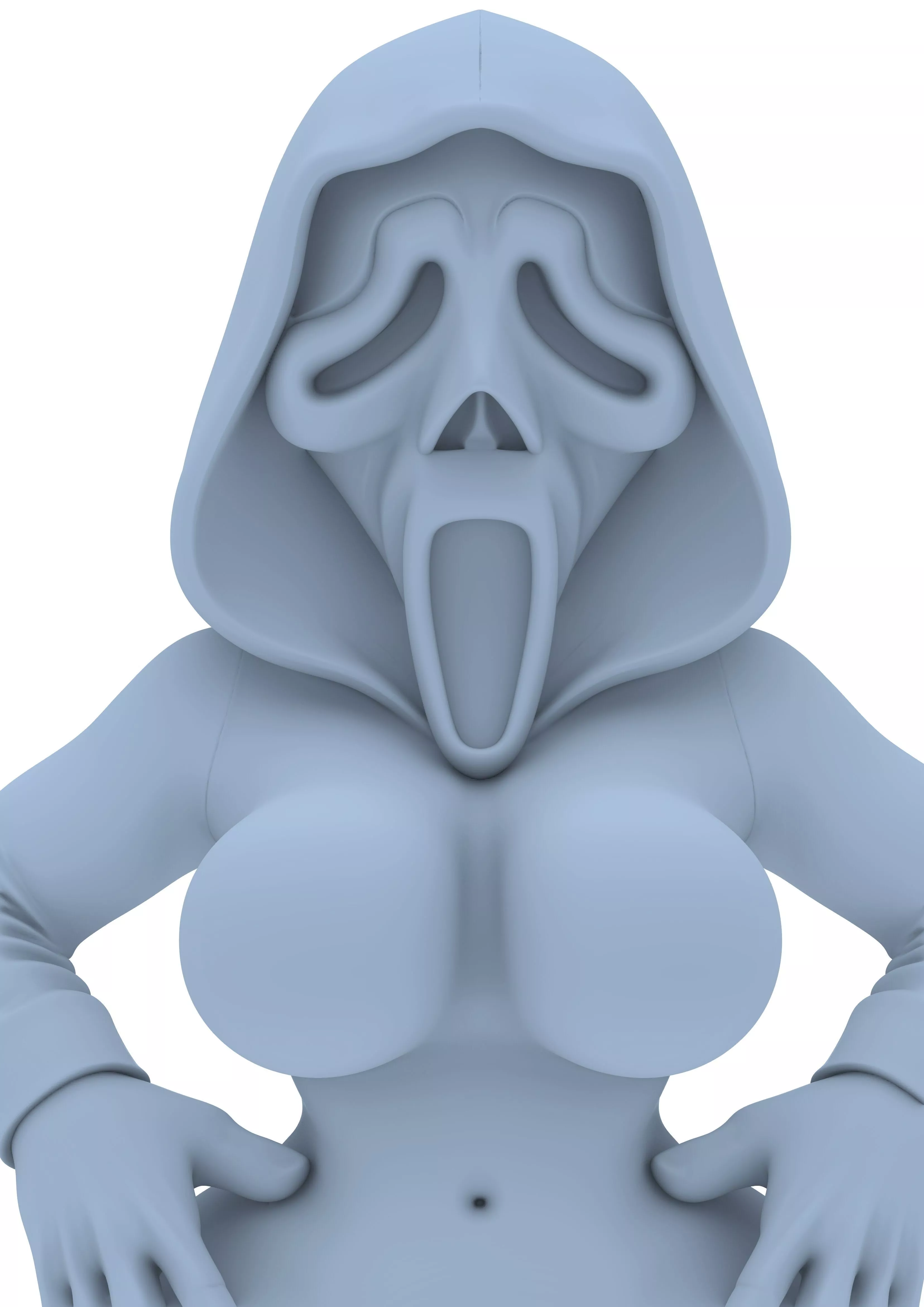 Ghost Face Female Horror Face Girl Stylized Slasher Figurine 3D print model