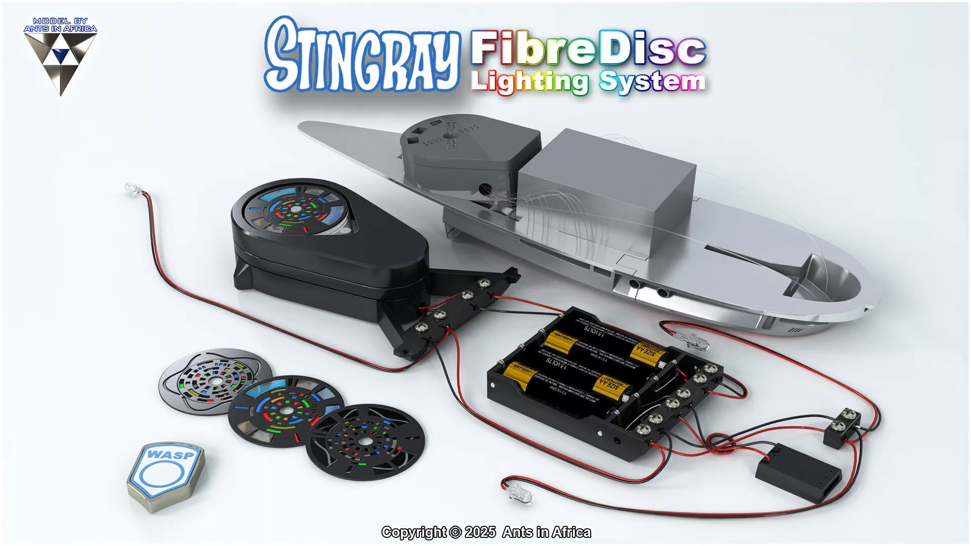 FibreDisc Lighting system for Stingray 3D print model