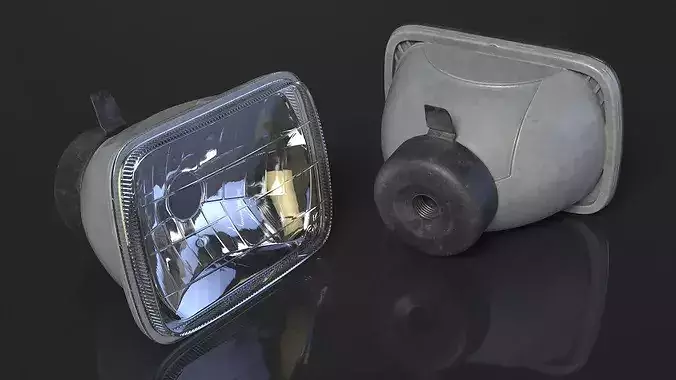 Car Headlight 3D model 6
